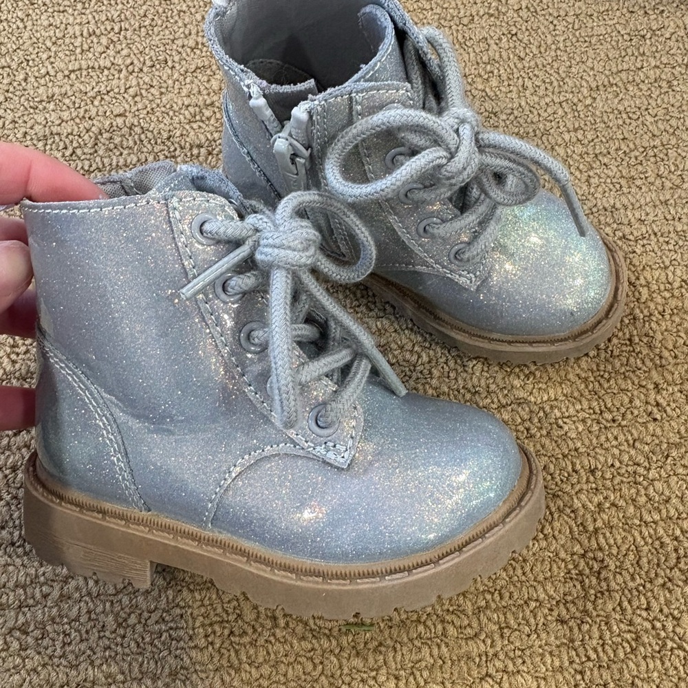 Old Navy Sparkly Silver Kids Boots